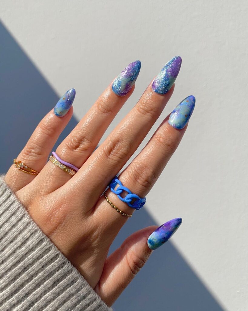 Get Artsy with 25 Tie-Dye Nail Designs in 2024 15 Luxurious Velvet Tie-Dye Nails