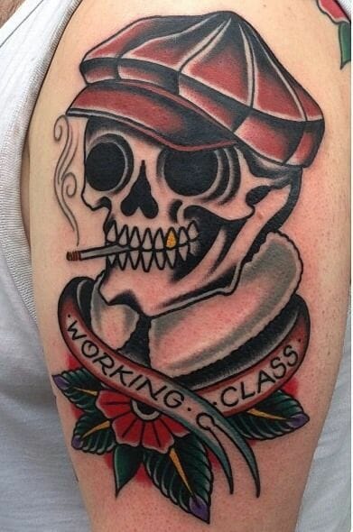 28 Latest Old School Tattoos To Inspire You In 2024! 36 Skull Arm Tattoo