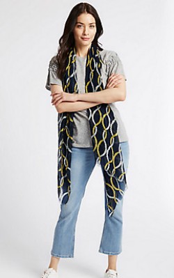 Marks and Spencer Rope Print Scarf M&S COLLECTION Rope Print Scarf