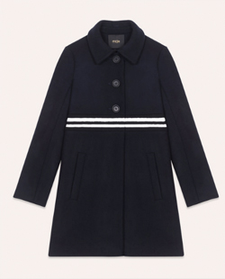 10 Maje Straight-Cut Coat in Wool and Cashmere