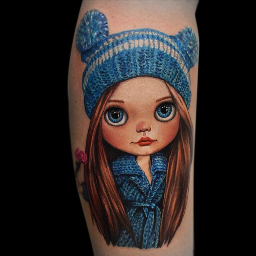 11+ Dolls Tattoo Ideas That Will Blow Your Mind! 14 Embroided Doll Tattoo