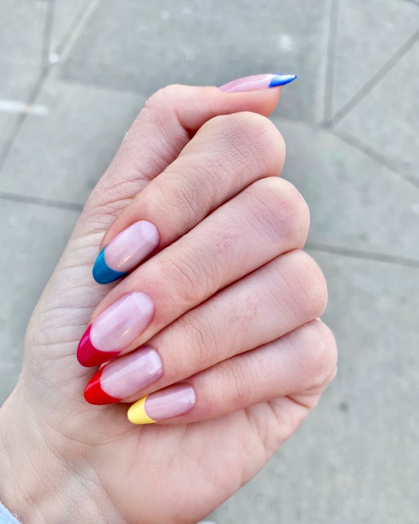 22 Latest Colorful French Tip Nail Ideas To Try In 2024! 41 Almond Nail Colorful Tips