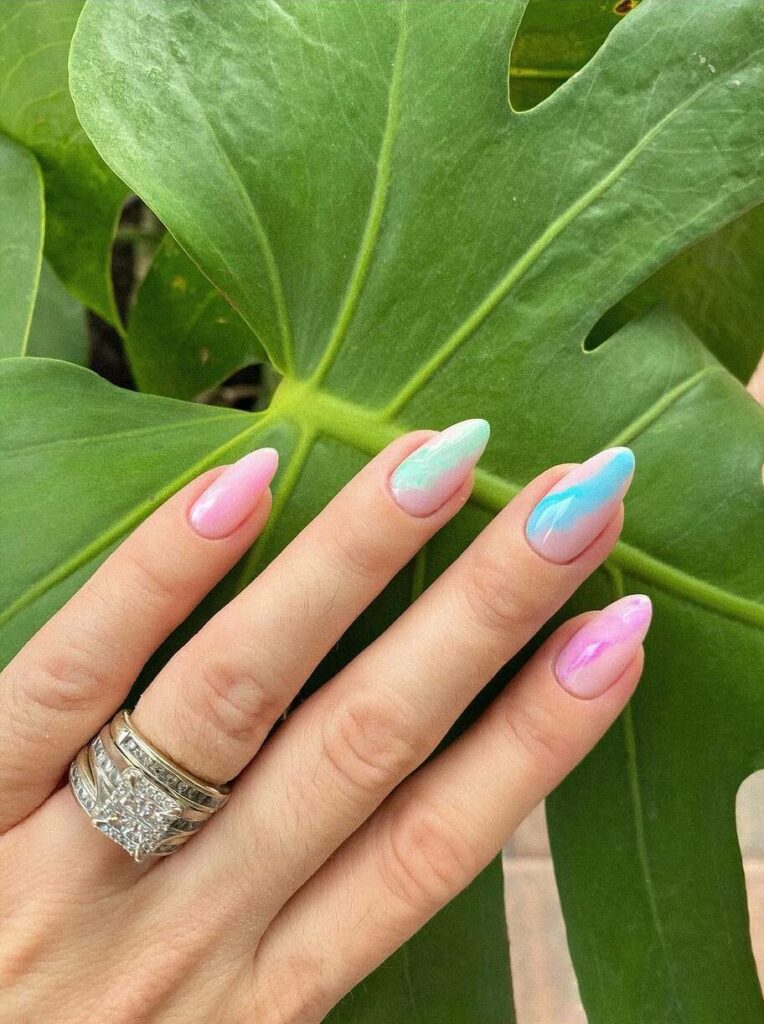 40 Latest Cotton Candy Nail Designs To Try In 2023! 33 Glossy Cotton Candy Swirl Nails