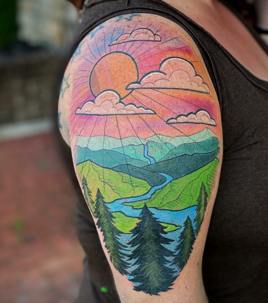 12+ Nature Tattoo Ideas - That Will Grow On You 14 Colorful Nature Tattoo