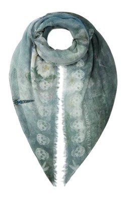 Alexander Mc Queen Waterlily Skull Scarf Alexander McQueen Waterlily Skull Scarf