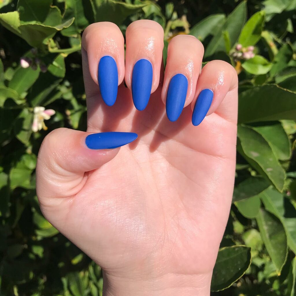 21 Latest Matte Blue Nail Ideas For 2024! 22