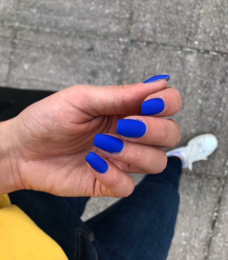 21 Latest Matte Blue Nail Ideas For 2024! 28