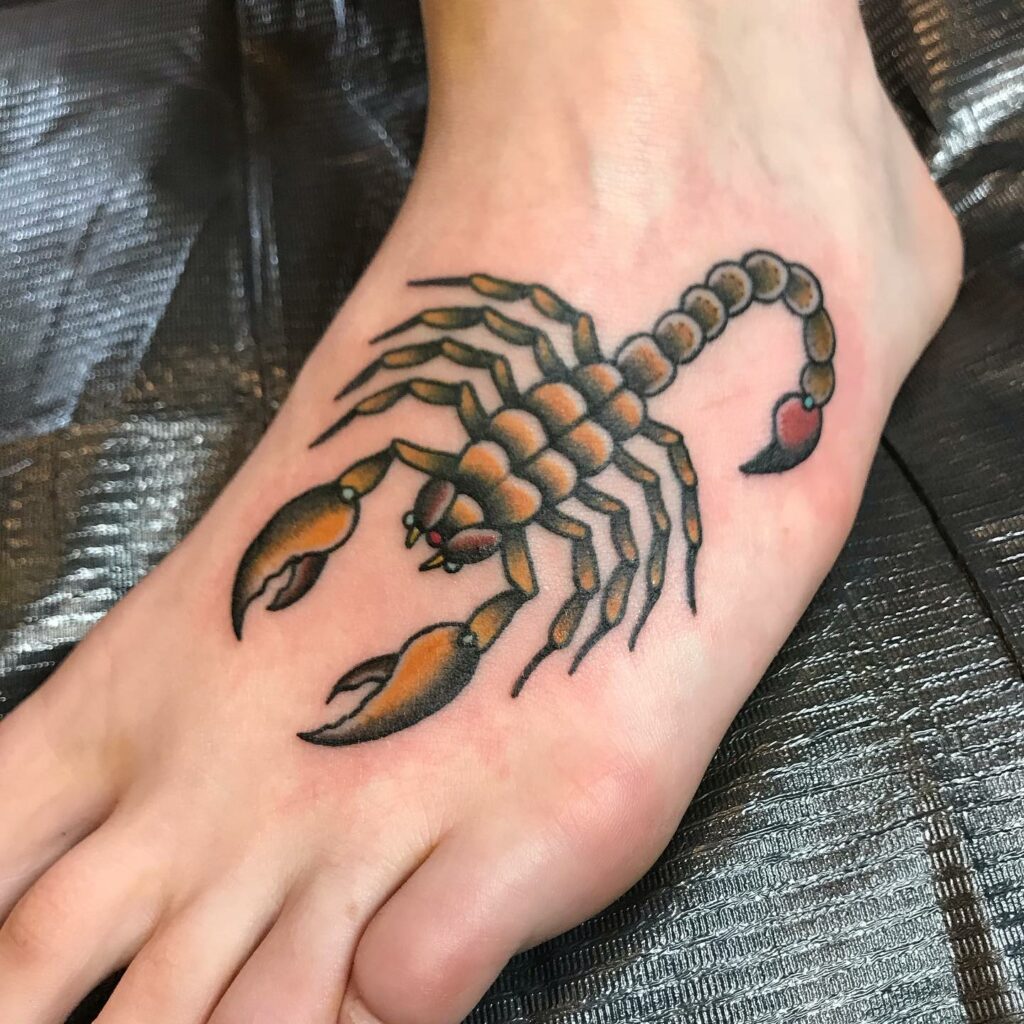 22 AMAZING SCORPION TATTOO DESIGNS - UPDATED FOR 2024 26 Scorpion Foot Tattoo