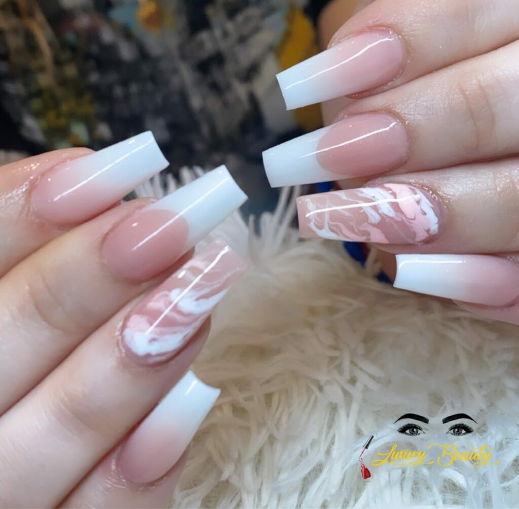 Discover 35 Pink Marble Nail Designs of 2024 10 Pink And White Marble Nails