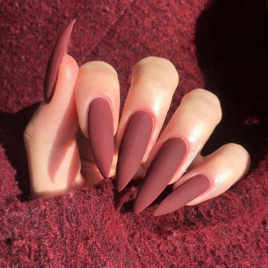 20 Latest Dark Red Nail Ideas To Try In 2024! 39 Long Matte Red