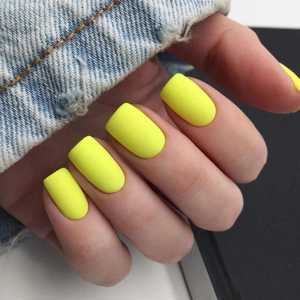 20 Latest Neon Yellow Nail Ideas To Try In 2024! 28 Matte Square Neon Yellow Short Nails
