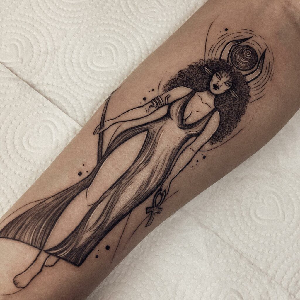 EGYPTIAN TATTOO IDEAS THAT WE LOVE IN 2024 16 Hathor Tattoos