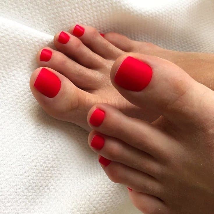 30 Red Pedicure Ideas to Add a Pop of Color to Your Look in 2024 10 Matte Red