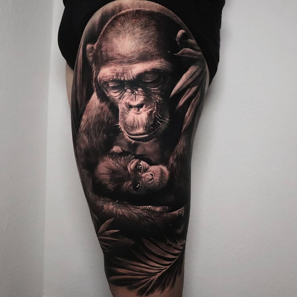 AMAZING MONKEY TATTOO DESIGNS + MEANINGS TO INSPIRE YOU IN 2024 11 Chimpanzee Tattoo