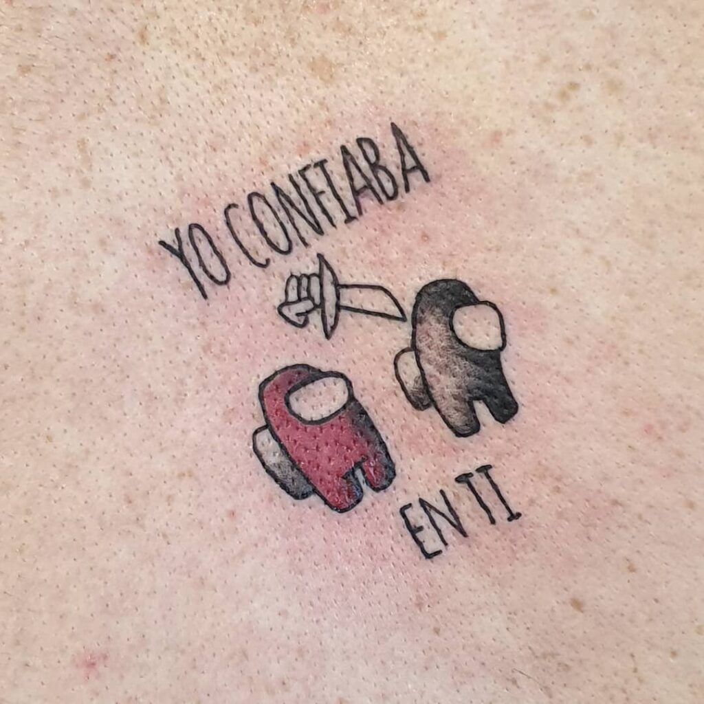 11+ Among Us Tattoo Ideas That Will Blow Your Mind! 15 Among Us Killer Tattoos Stickers