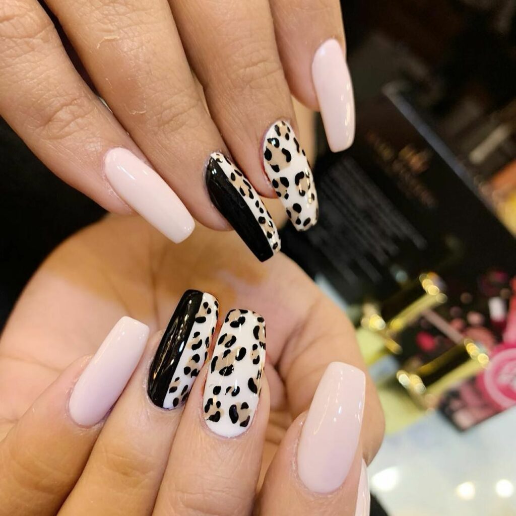 40 Latest Black Coffin Nail Designs To Try In 2024! 41 Edgy Leopard Print