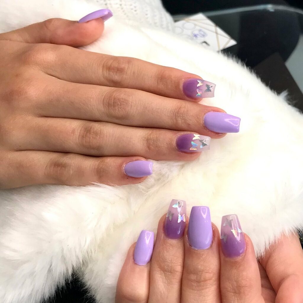 Discover 35 Purple Ombre Nail Designs To Try in 2024 22 Butterflies and Pearls