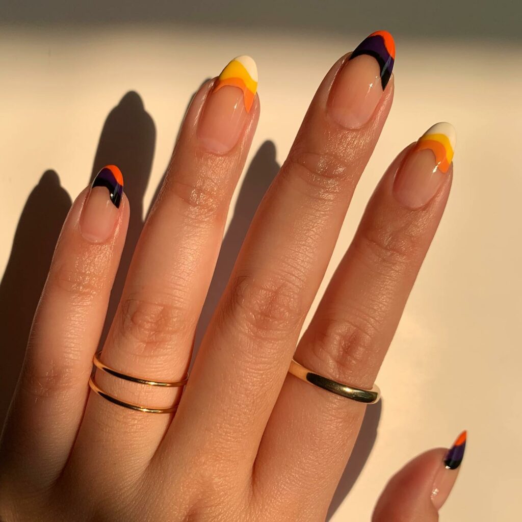 20 Latest Candy Corn Nail Design To Try In 2024! 22 Halloween French Tips With Candy Corn Nails