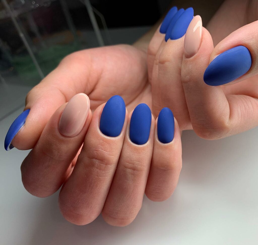 35 Latest Dark Blue Nail Designs To Try In 2024! 12 Dark Blue Matte Nails
