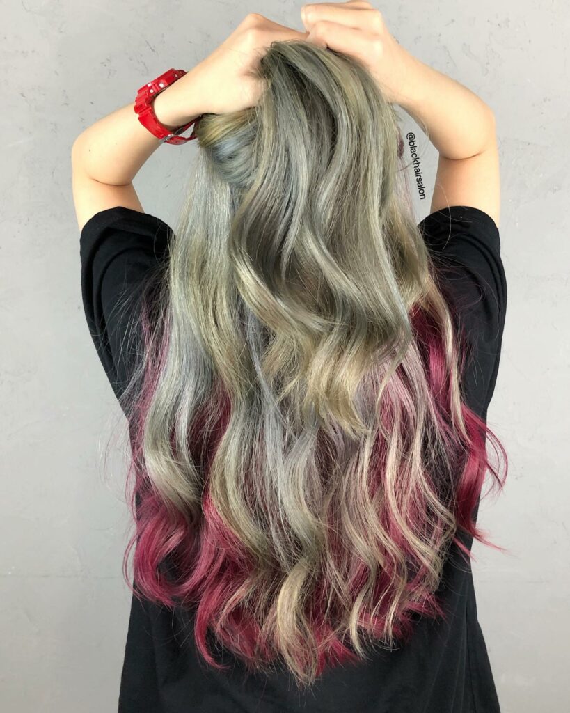 55 Bold Burgundy Dark Red Hair Ideas to Try in 2024 29 Blonde Hair with a Burgundy Secret