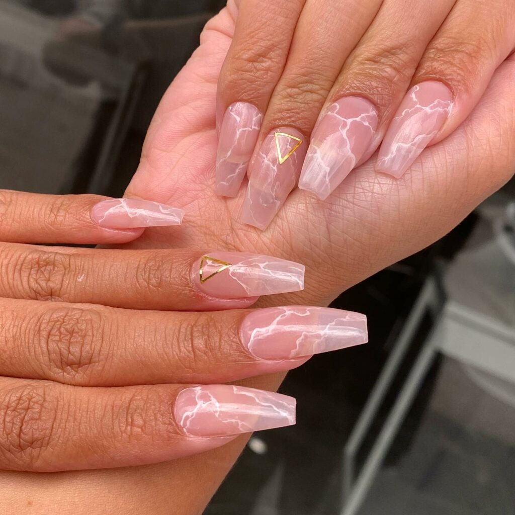 Discover 35 Pink Marble Nail Designs of 2024 23 Classic Rose Quartz Nails