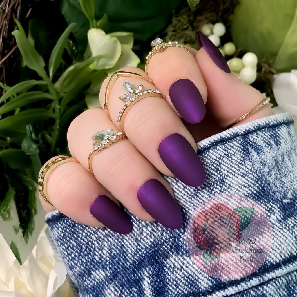 Sparkle with 35 Dark Purple Nails & Glitter in 2024 40 The Matte Purple Statement
