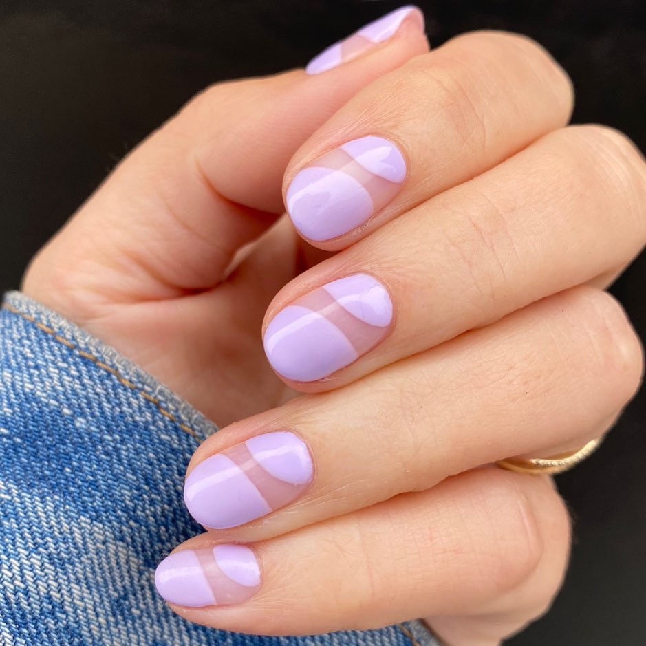 Discover 35 Lovely Lilac Nail Designs to Try in 2024 18 Negative Space