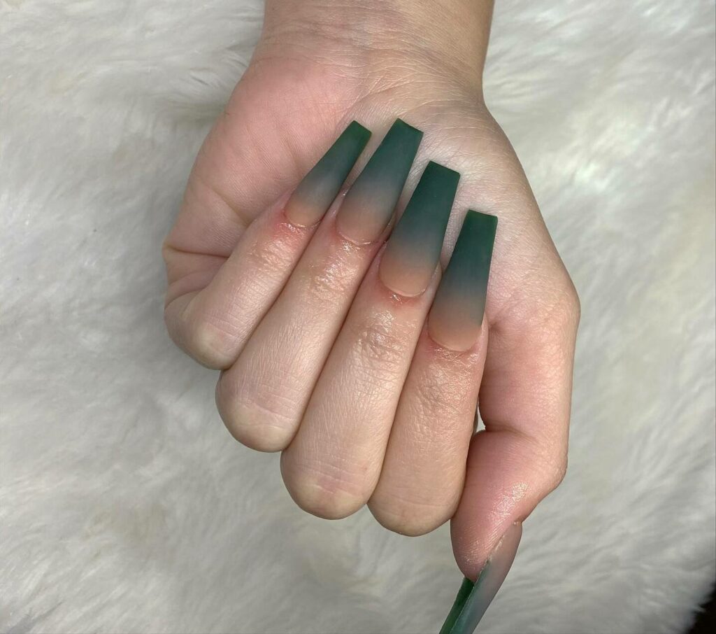 Refresh with 30 Green Ombre Nail Designs in 2024 18 Matte Green Ombre Nails