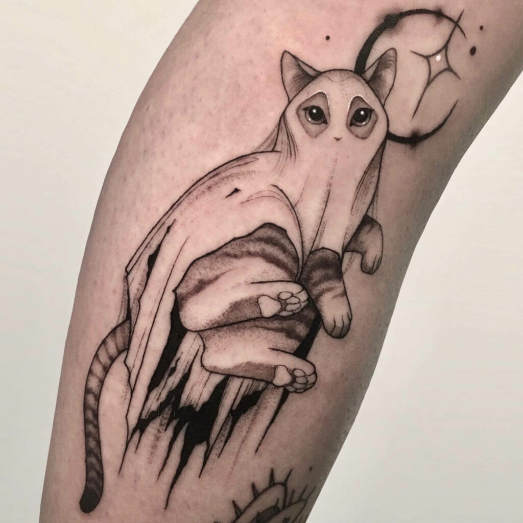 33 Halloween Tattoo Ideas for 2024 44 Ghost Cat Tattoo