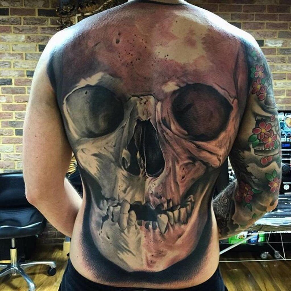 11+ Skull Back Tattoo Ideas That Will Blow Your Mind! 14 Simple Skull Full Back Tattoo
