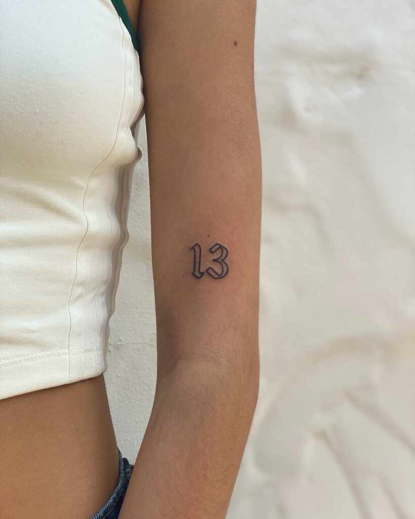 10+ Tattoo Number Styles That Will Blow Your Mind! 12 13 Lucky Number Unique Forearm Tattoo Design