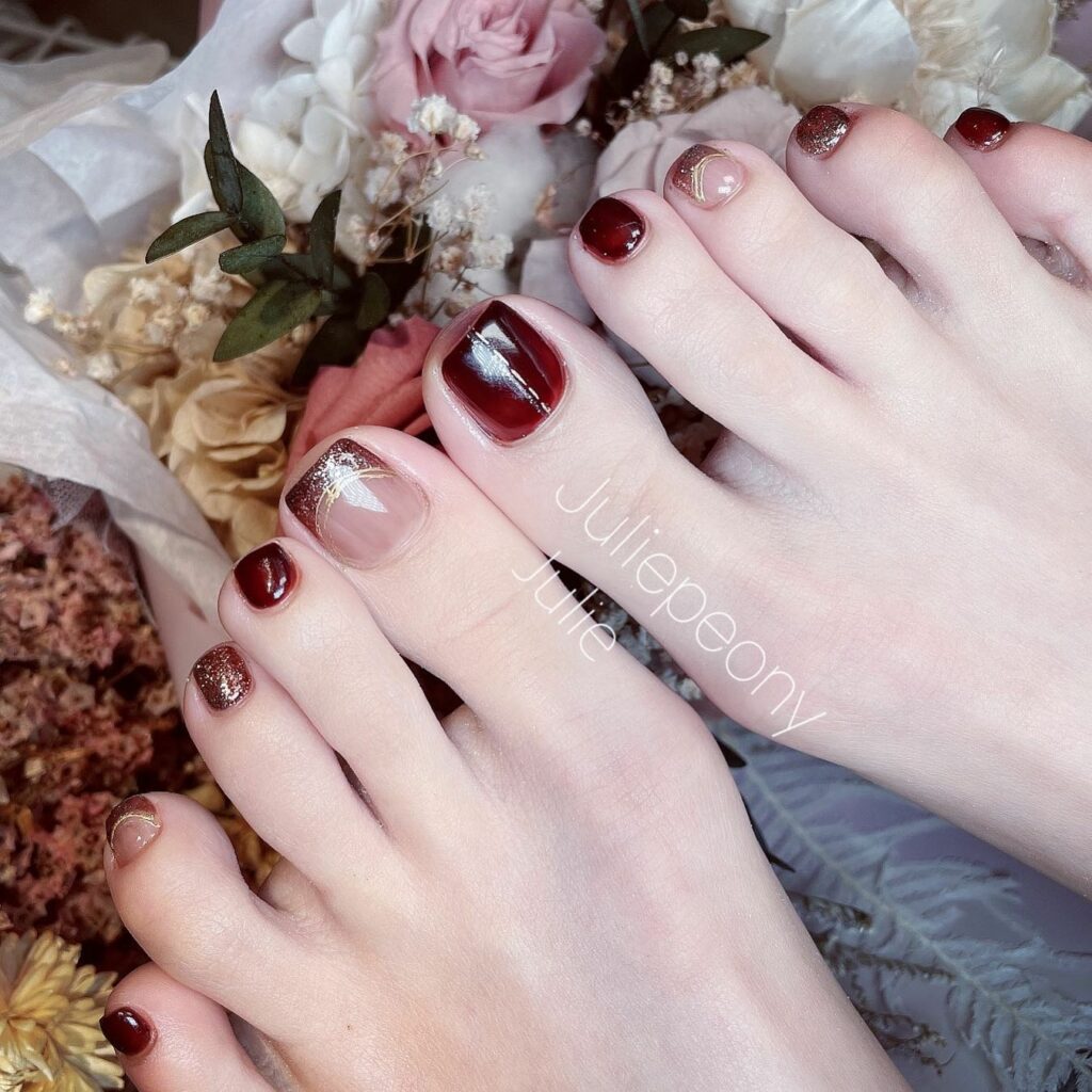 20 Latest Burgundy Pedicure Designs To Try In 2024! 23 Burgundy French Pedicure