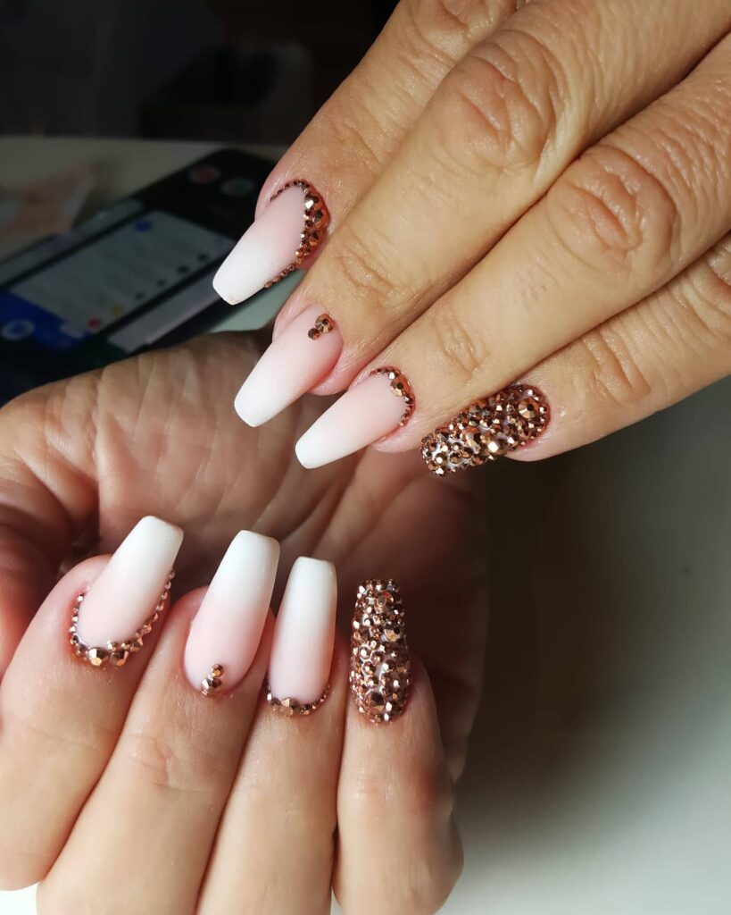 45 Latest Nails With Rhinestones Designs To Try In 2024! 43 Acrylics with Rhinestone Sprinkle