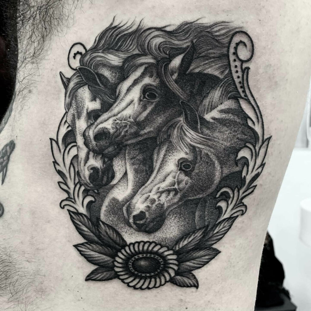 11+ Pharaoh's Horses Tattoo Ideas That Will Blow Your Mind! 12 Black Traditional Pharaoh Horse Tattoo