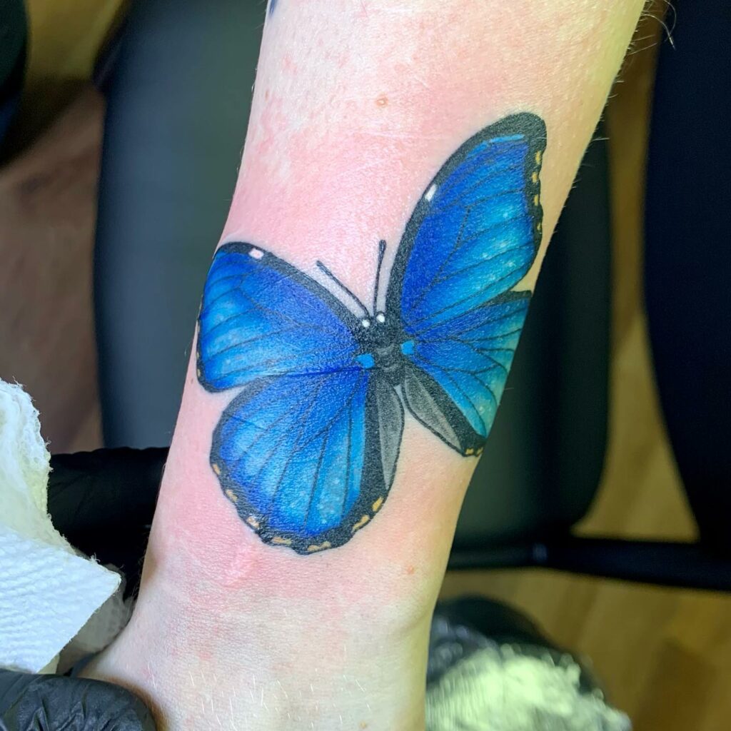 27+ Butterfly Tattoo Meanings To Inspire You! 18 Blue Morpho Butterfly Tattoo Meaning