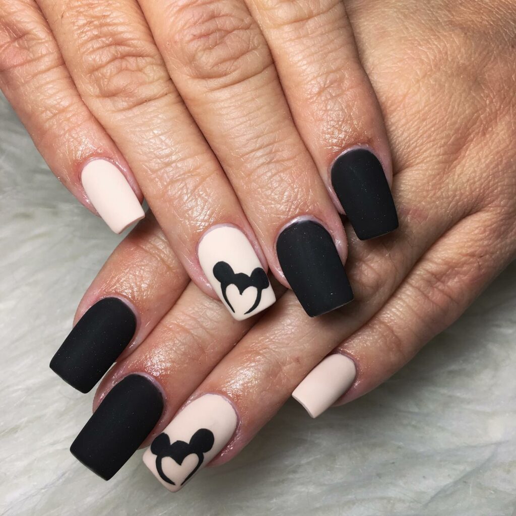 35 Latest Black Matte Nail Designs To Try In 2024! 10 Floral Nude Nails
