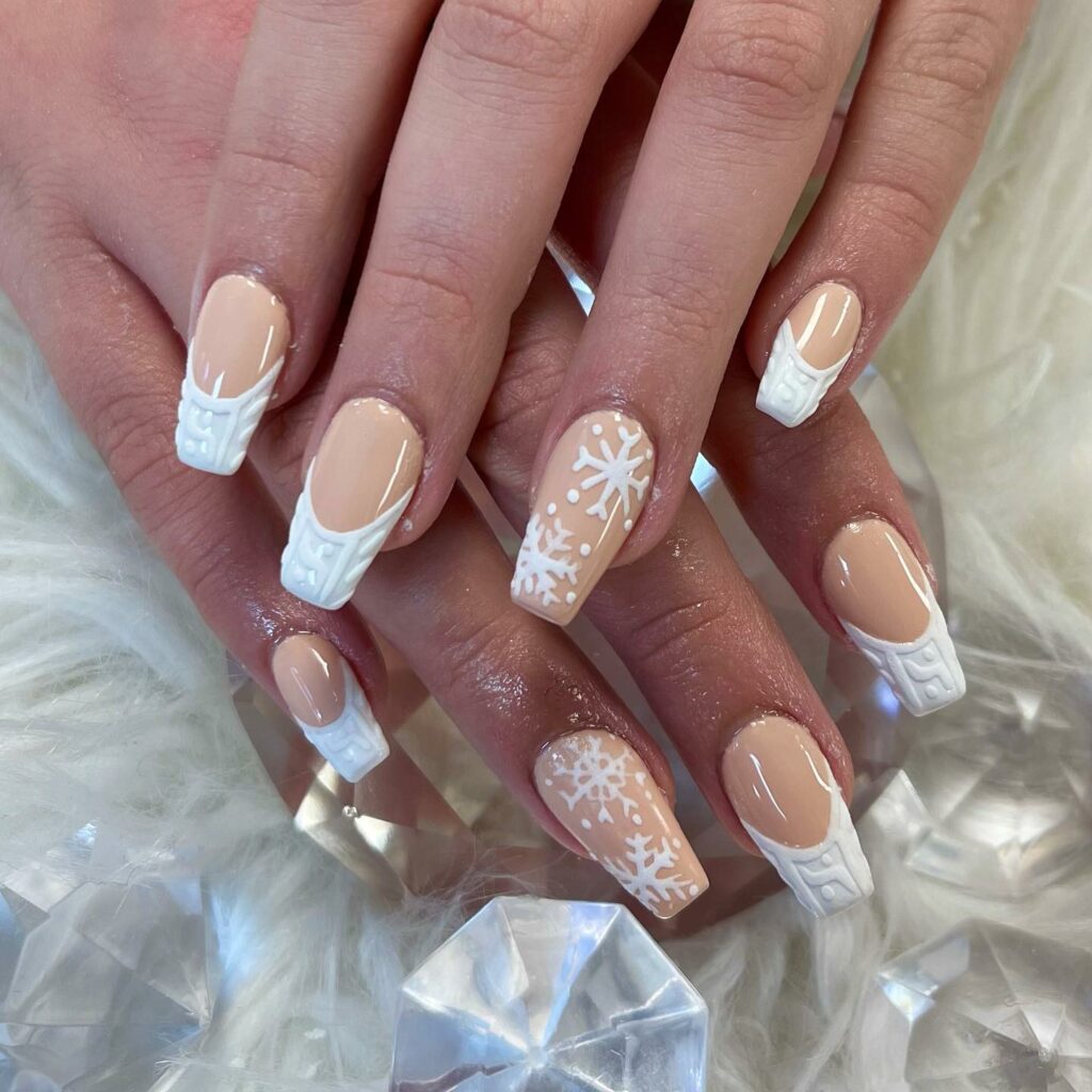 Stay Cozy with 25 Sweater Nail Ideas in 2024 14 Beige French Tips
