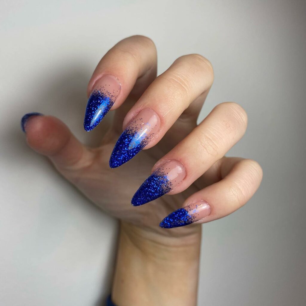 20 Latest Blue Almond Nails Ideas To Try In 2024! 35 Blue Almond Ombre Nails