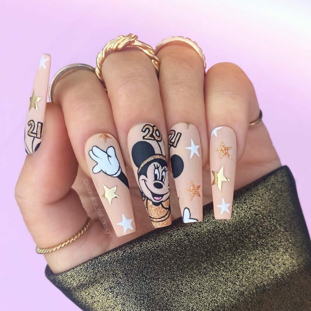 Embrace Childhood with 30 Minnie Mouse Nail Designs in 2024 13 Minnie Mouse Coffin Nails