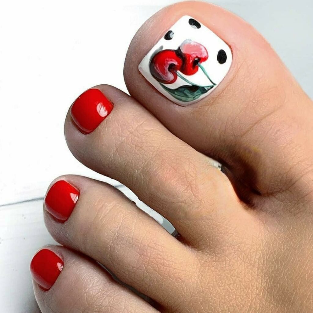 Feel Fruity with 25 Cherry Toenail Pedicure Ideas for 2024 31 3D Cherry Nail Art
