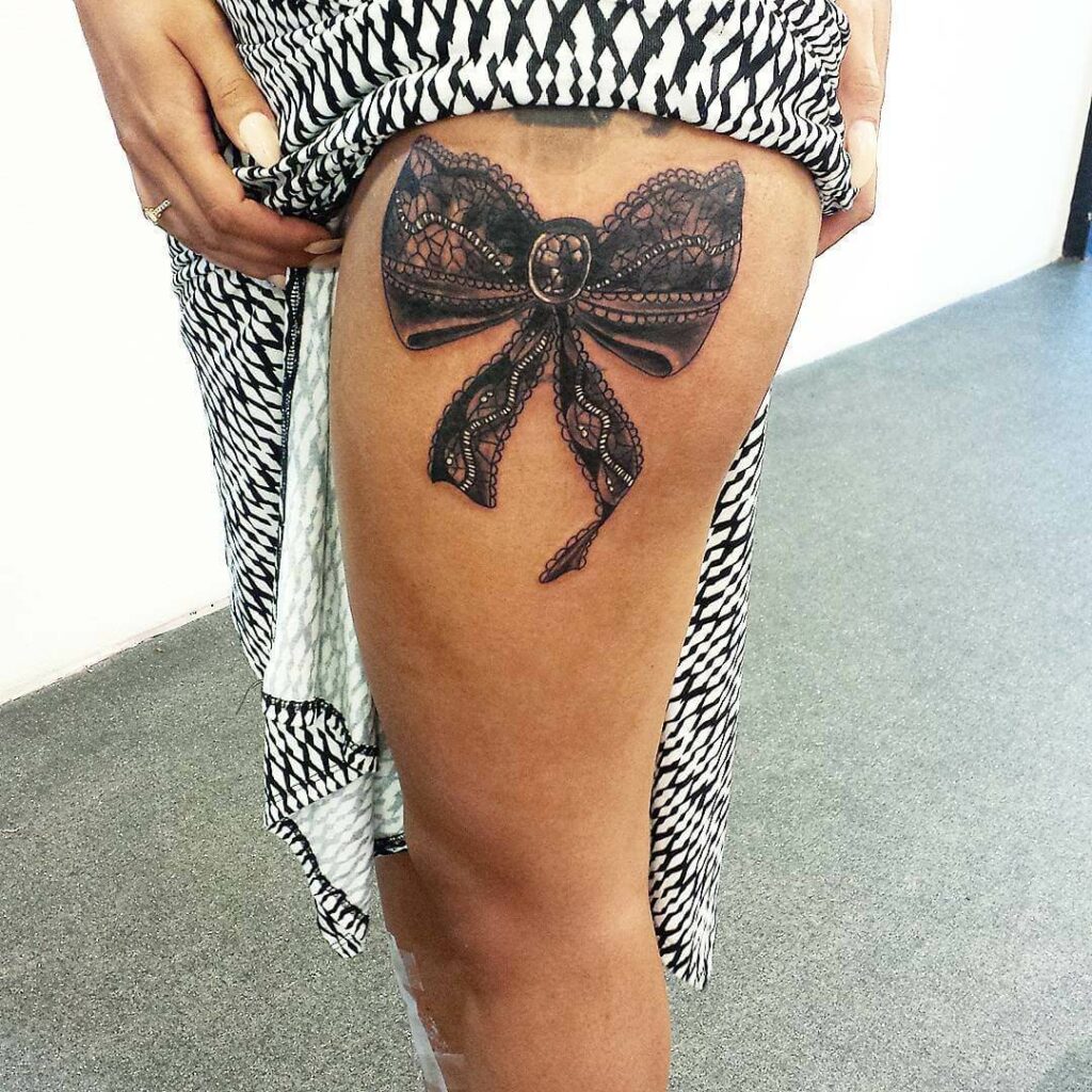 11+ Thigh Bow Tattoo Ideas That Will Blow Your Mind! 10 Thigh Bow Tattoo