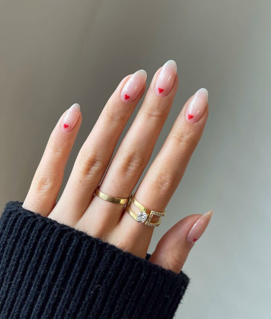 40 Latest Short Summer Nail Designs To Try In 2024! 41 Party Nails With Tiny Red Heart Design