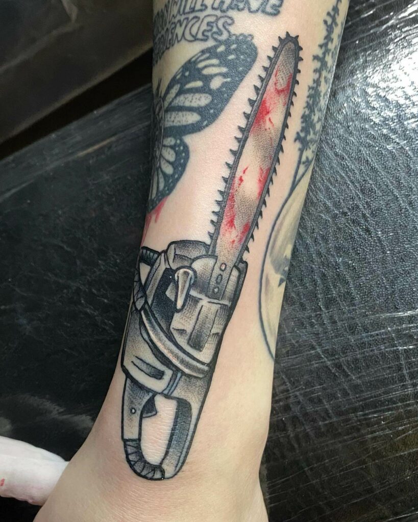 11+ Texas Chainsaw Massacre Tattoo Ideas That Will Blow Your Mind! 14 Texas Chainsaw Massacre Murder Weapon Tattoo