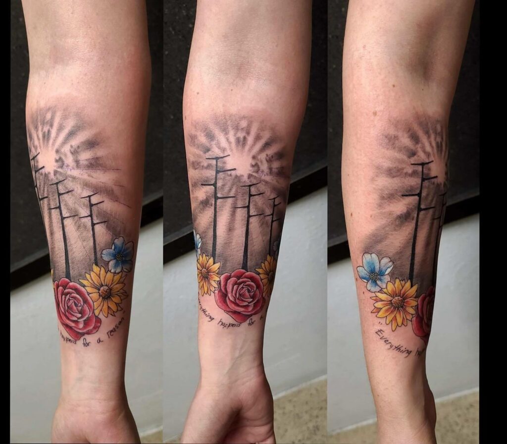 12+ Lineman Tattoo Ideas To Inspire You! 19 Lineman Tattoo With Beautiful Floral Designs