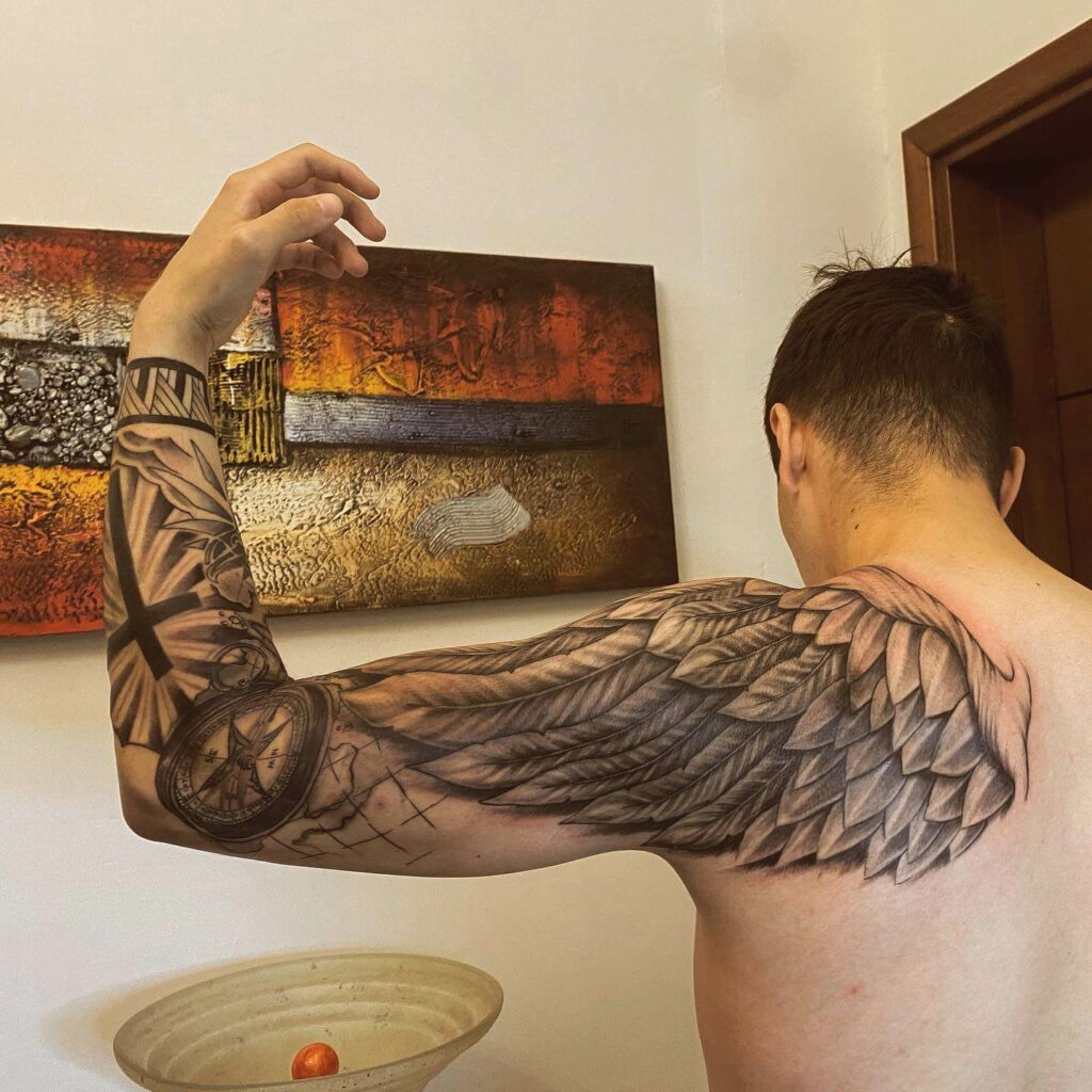 11+ Chest Wing Tattoo Ideas That Will Blow Your Mind! 18 Angel Wings Arm Tattoo