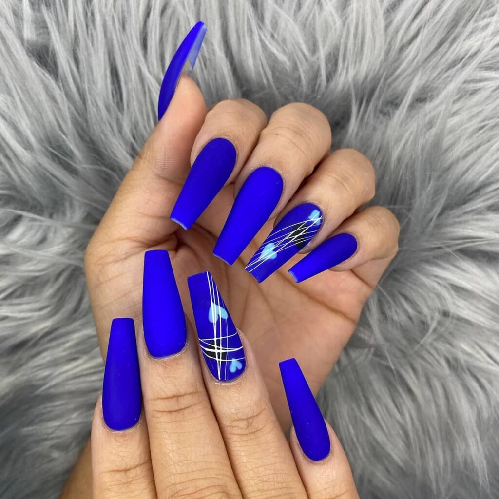 21 Latest Matte Blue Nail Ideas For 2024! 16
