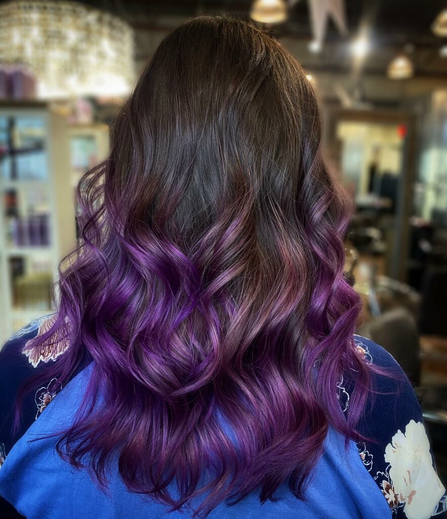 40 Purple Highlight Hair Ideas to Try in 2024 17 Purple Ombre