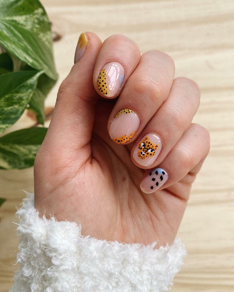 25 Latest Leopard Print Nail Ideas To Try In 2024! 27 Minimalist Leopard Design On Short Nails