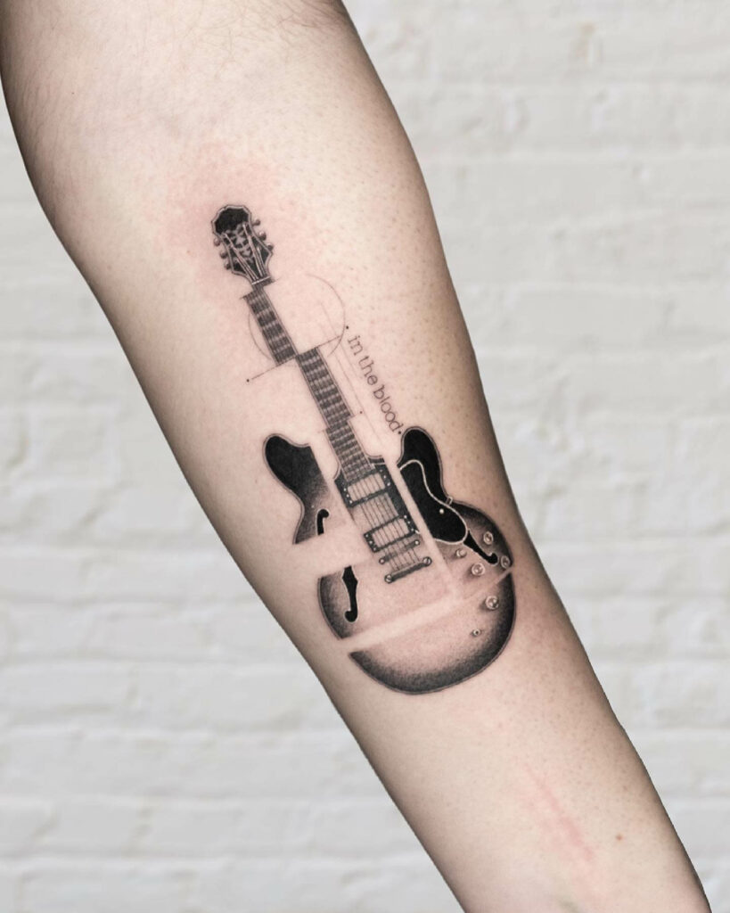 11+ Simple Guitar Tattoo Designs That Will Blow Your Mind! 14 Guitar Tattoo Simple