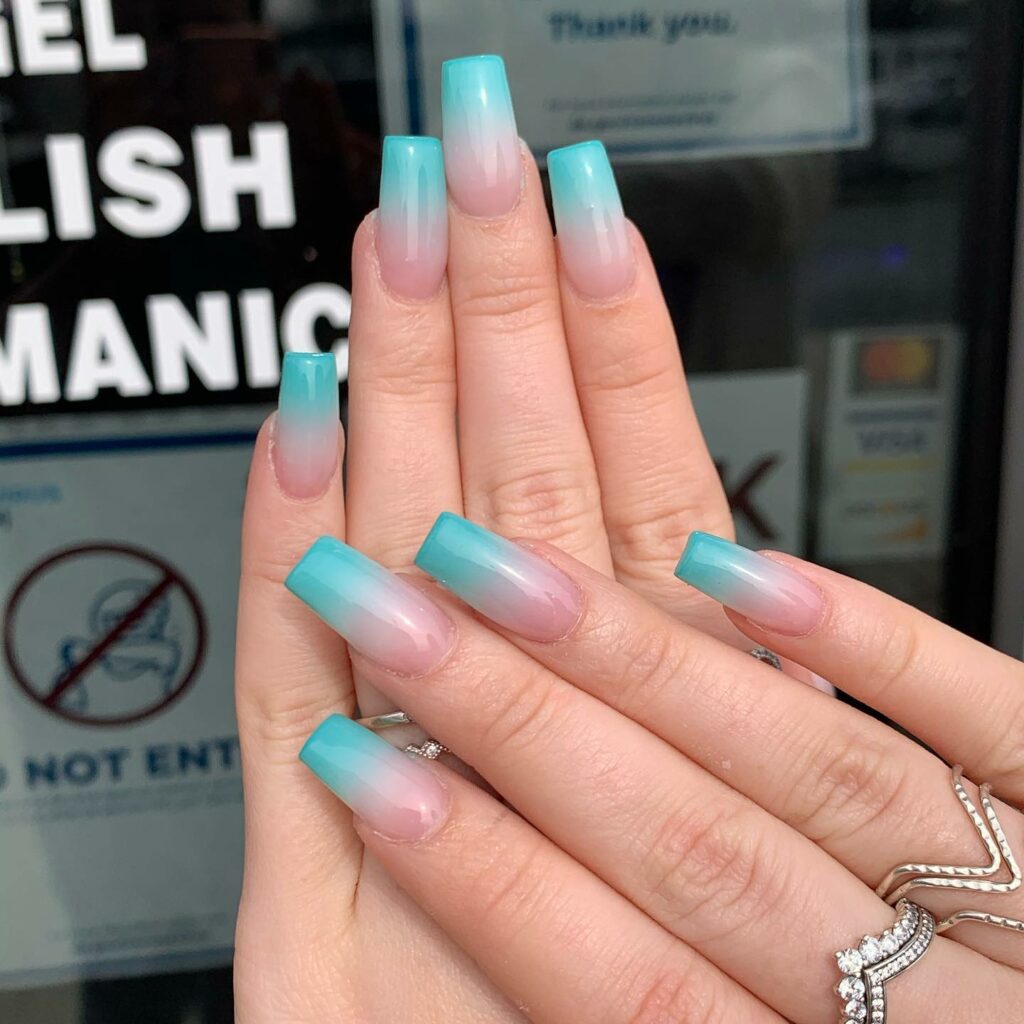 20 Latest Nude Ombre Nail Ideas To Try In 2024! 34 Nude And Baby Blue Ombre Nails
